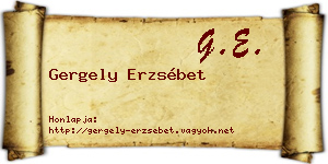 Gergely Erzsébet névjegykártya