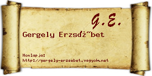 Gergely Erzsébet névjegykártya